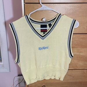 XS Kickers yellow cropped sweater vest